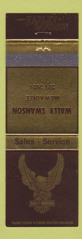 Matchbook Cover - Harley Davidson Motorcycles Milwaukee WI Wally Swanson