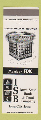 Matchbook Cover - Iowa State Bank Trust Iowa City IA