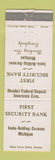 Matchbook Cover - First Security Bank Ionia Belding Saranac MI WEAR