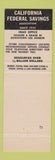 Matchbook Cover - California Federal Savings CA