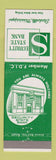 Matchbook Cover - Security State Bank Starkville MS