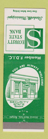 Matchbook Cover - Security State Bank Starkville MS