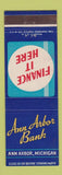 Matchbook Cover - Ann Arbor Bank MI