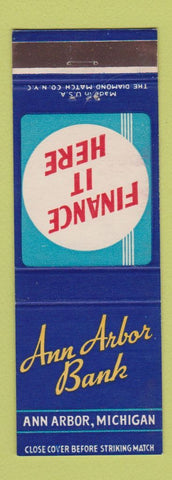 Matchbook Cover - Ann Arbor Bank MI