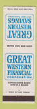 Matchbook Cover - Great Western Savings Loan Beverly Hills Santa Ana CA
