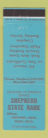 Matchbook Cover - Shepherd State Bank Winn MI BLUE