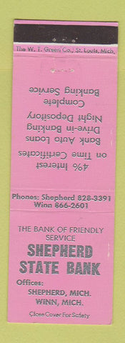 Matchbook Cover - Shepherd State Bank Winn MI PINK