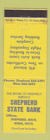 Matchbook Cover - Shepherd State Bank Winn MI YELLOW