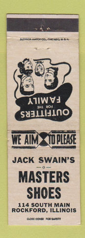 Matchbook Cover - Masters Shoes Rockford IL Jack Swain