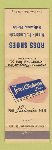 Matchbook Cover - John C Roberts Shoes Ross Miami Fort Lauderdale Hollywood FL