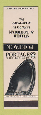 Matchbook Cover - Portages Shoes Shafer Lohrman Allentown PA