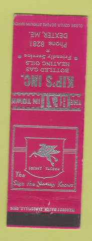 Matchbook Cover - Mobil oil gas Kip's Dexter ME