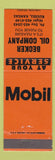 Matchbook Cover - Becker Oil Mobil gas Russell KS