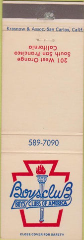 Matchbook Cover - Boys Clubs of America South San Francisco CA