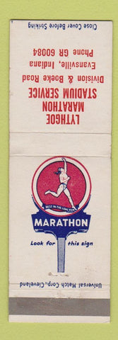Matchbook Cover - Marathon oil gas Lythgoe Evansville IN WEAR