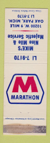 Matchbook Cover - Marathon oil gas Mike's Oak Park MI WORN
