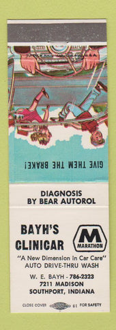 Matchbook Cover - Marathon oil gas Bayh's Southport IN
