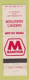 Matchbook Cover - Marathon oil gas Hardin's Charleston IL