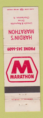 Matchbook Cover - Marathon oil gas Hardin's Charleston IL