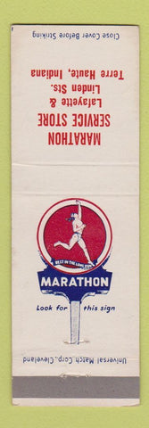 Matchbook Cover - Marathon oil gas Terre Haute IN