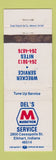 Matchbook Cover - Del's Marathon oil gas Elkhart IN