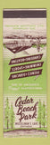 Matchbook Cover - Cedar Beach Park Musselman's Lake ON