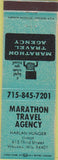 Matchbook Cover - Marathon Travel Agency Wausau WI