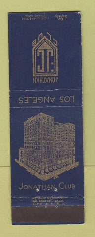Matchbook Cover - Jonathan Club Los Angeles CA FOR SAFETY