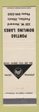 Matchbook Cover - Pontiac Bowling Lanes AMF Pontiac IL