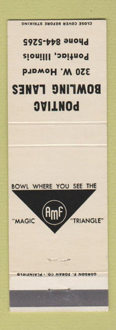 Matchbook Cover - Pontiac Bowling Lanes AMF Pontiac IL