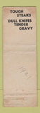 Matchbook Cover - Hawley's Steaks Sherman Oaks CA WORN