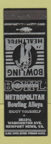 Matchbook Cover - Metropolitan Bowling Alleys Newport News VA