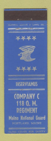Matchbook Cover - Maine National Guard Company C 118 Portland ME