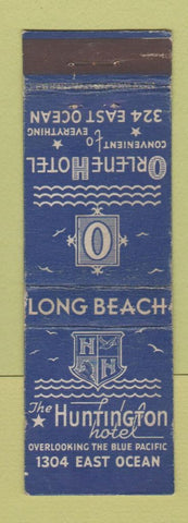 Matchbook Cover - Huntington Hotel Long Beach CA Orlen CROWN WEAR