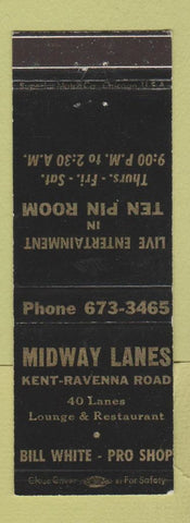Matchbook Cover - Midway Lanes Bowling