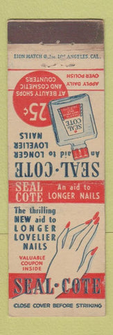 Matchbook Cover - Seal Cote Nail Polish sealer Hollywood CA
