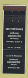 Matchbook Cover - Restaurant Schmiede Horgen Switzerland