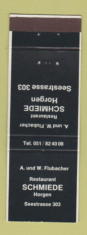 Matchbook Cover - Restaurant Schmiede Horgen Switzerland