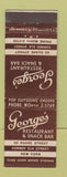 Matchbook Cover - George's Restaurant New York City