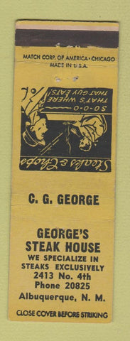 Matchbook Cover - George's Steak House Albuquerque NM