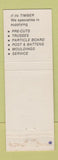 Matchbook Cover - Timber Merchants Rotorua Taupo Taihape New Zealand