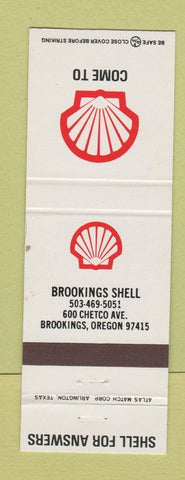 Matchbook Cover - Shell oil gas Brookings OR