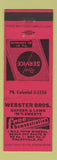 Matchbook Cover - Webster Bros Garden Lawn Mowers Finleyville PA
