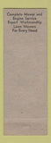 Matchbook Cover - Roberts Uppgard Lawn Mowers Toro Reo Ideal Gardner MA