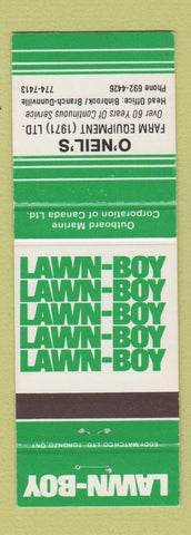Matchbook Cover - Lawn Boy Lawn Mowers O'Neil's Dunnville ON