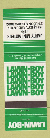 Matchbook Cover - Lawn Boy Lawn Mowers Jarry Mini St Leonard QC