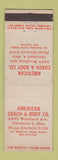 Matchbook Cover - American Coach and Body Cleveland OH