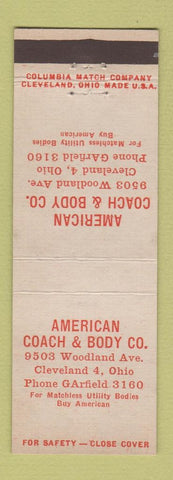 Matchbook Cover - American Coach and Body Cleveland OH
