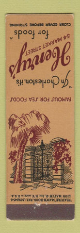 Matchbook Cover - Henry's Restaurant Charleston SC feature