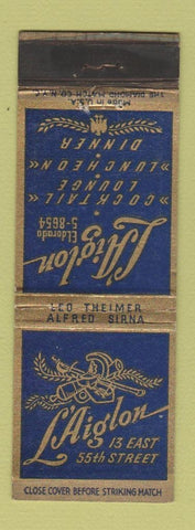 Matchbook Cover - L'Aiglon Restaurant New York City WEAR